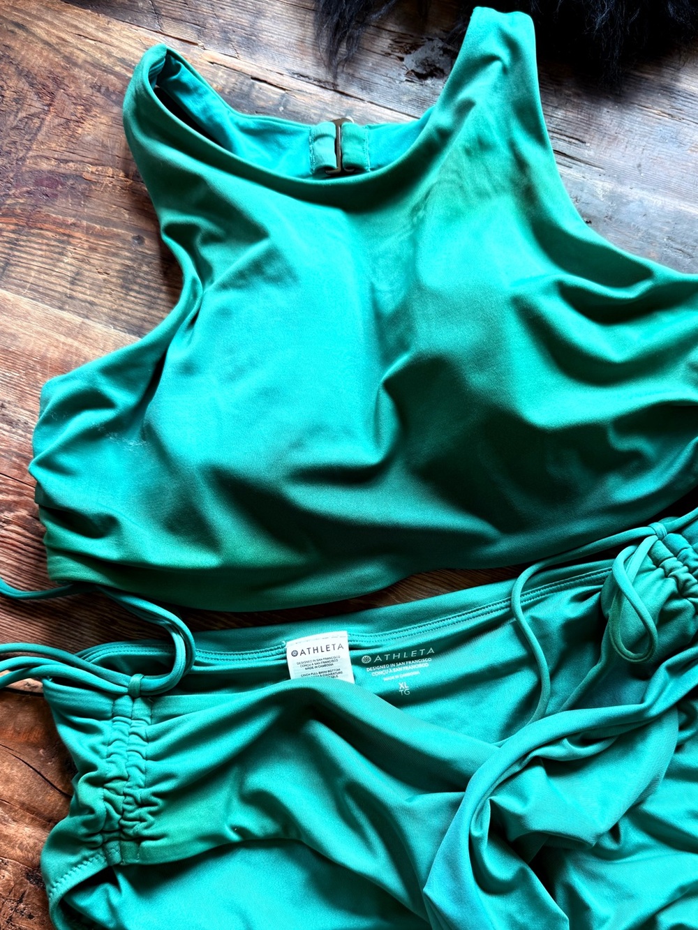 Athleta Teal Green High-Neck Bikini Set